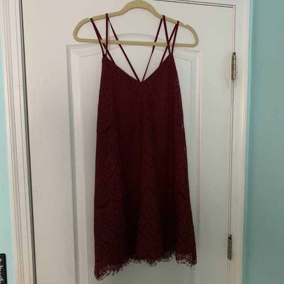 Lace, Multi-Strap Mini Dress - Picture 1 of 4